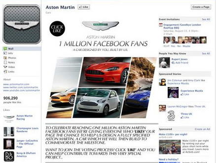 aton million fb at One off Aston Martin Celebrates 1 Million Facebook Fans