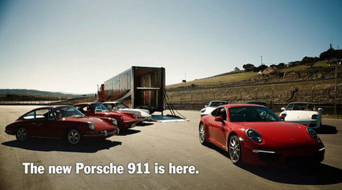 Porsche 911 homage at Porsche 991 Pays Homage to Ancestors: Video