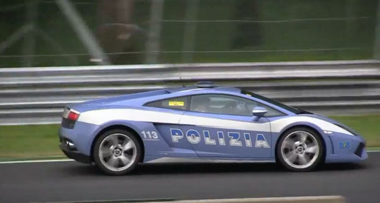 police laborghini track at Lamborghini Police Car In Unusual Action   Video