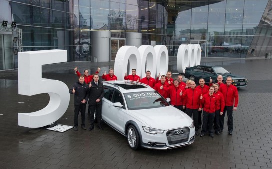 5mil audi quattro 1 545x339 at Audi Celebrates Production of Five Millionth Quattro Model