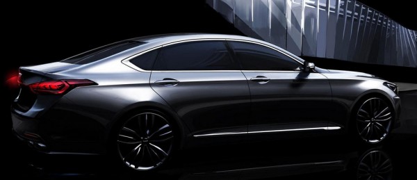 genesis rendering 2 600x259 at 2014 Hyundai Genesis Revealed in Official Renderings