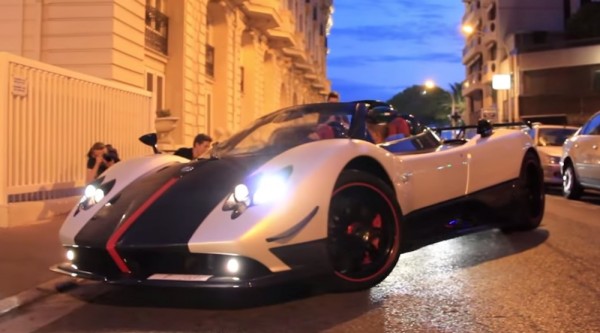 Pagani Zonda Cinque Cannes 600x333 at Pagani Zonda Cinque Spotted in Cannes with Huayra and Enzo