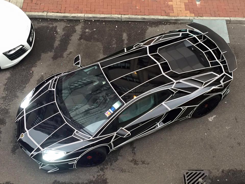 Tron Style Lamborghini Aventador SV by Impressive Wrap