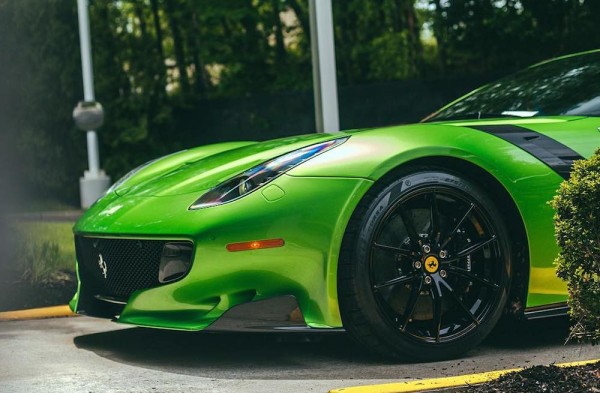 green ferrari f12tdf 3 600x393 at Ferrari F12tdf Spotted in One Off Verde Kers Lucido