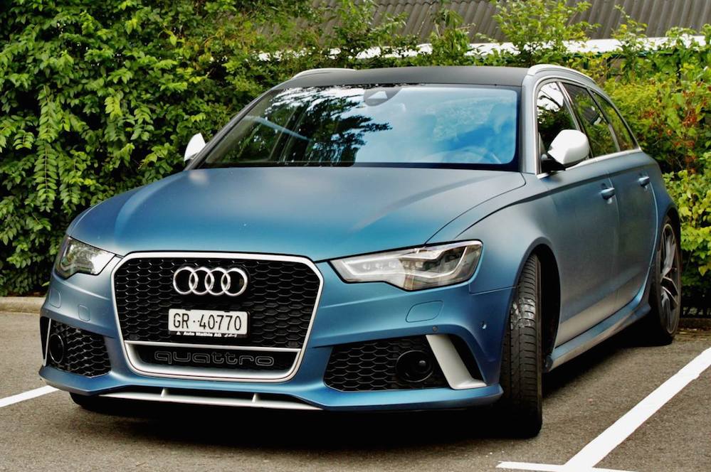 Matte blue Audi RS6 0 at Matte Blue Audi RS6 Is a Sight to Behold
