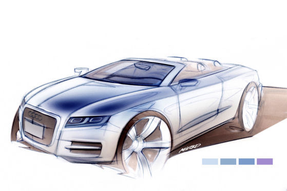 audi concept sketch a5 cabrio 10271 at Audi released renders of upcoming models