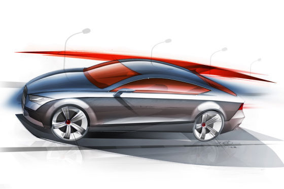 audi concept sketch a7 003 10271 at Audi released renders of upcoming models